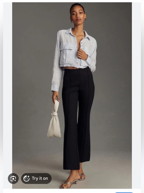 Maeve Pants - Maeve The Margot Black Kick Flare Ponte Pants
